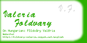 valeria foldvary business card